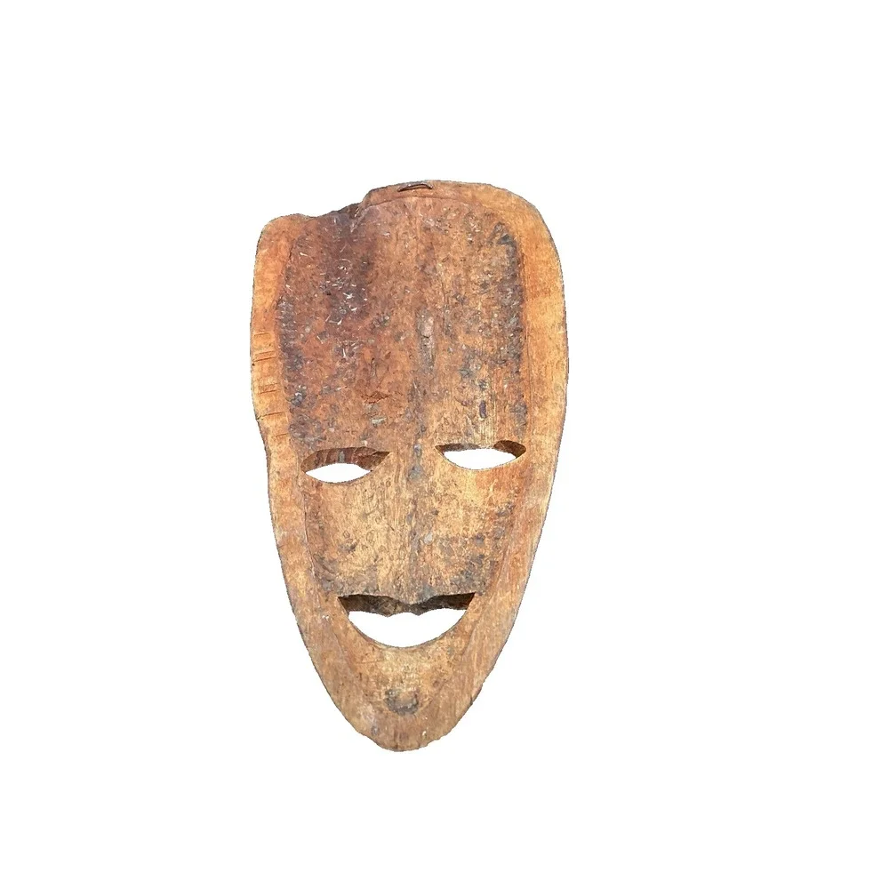 Vintage Mask Wall Hanging Hand Carved Wooden‎ African Folk Art 11.5